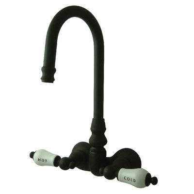 Kingston Brass Vintage Two-Handle 2-Hole Tub Wall Mount Clawfoot Tub Faucet