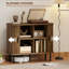 Buffet 35,4 "avec rangement, armoire à café Nordic avec portes à lattes en tambour et pieds en métal, crédence de cuisine, noyer, bois