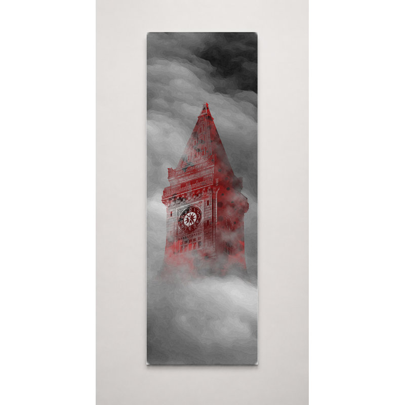 Horloge au-dessus des nuages - art mural sur toile, L 16 po x H 48 po