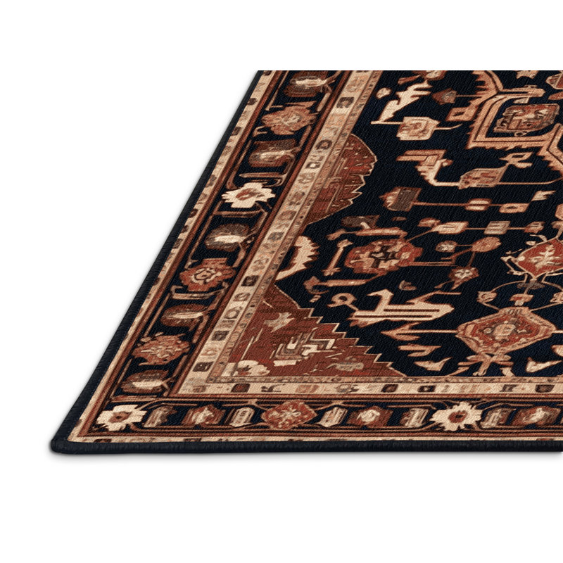 Tapis brun lavable à la machine, Carré 8 pi