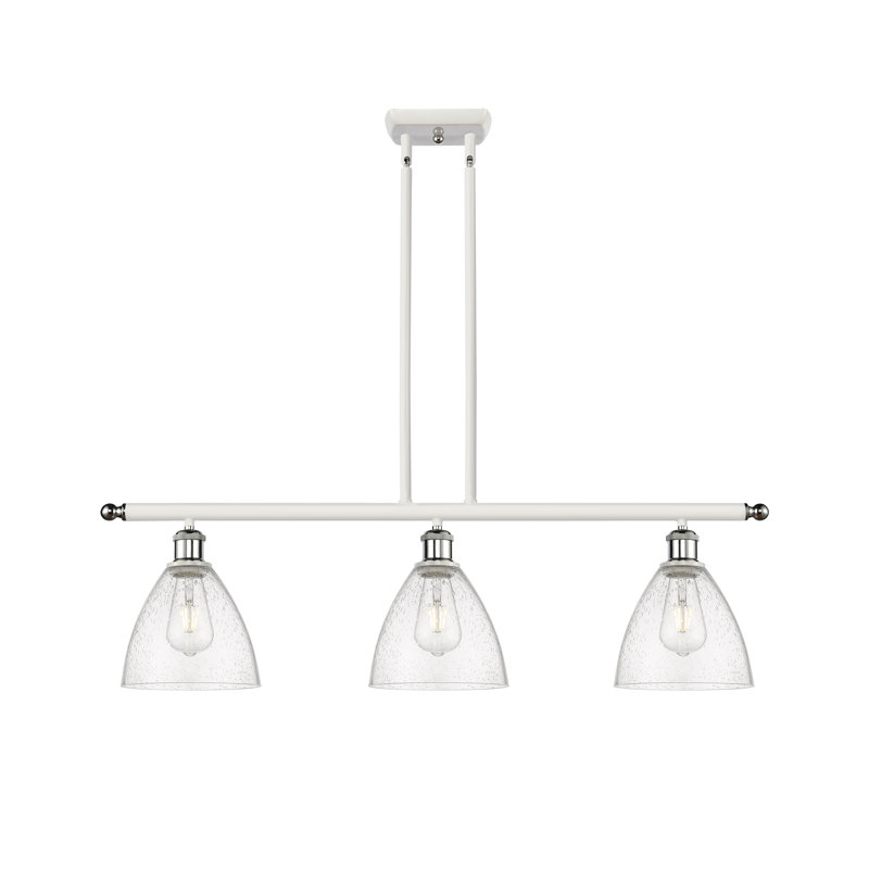 Luminaire suspendu linéaire à 3 lumières pour îlot de cuisine Amren, H 43,75 po x l 36 po x P 7,5 po, DEL