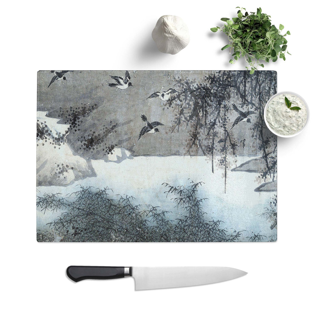 Tempered Glass White-Breasted Crows Vol.3 by Zha Shibiao Chopping Board