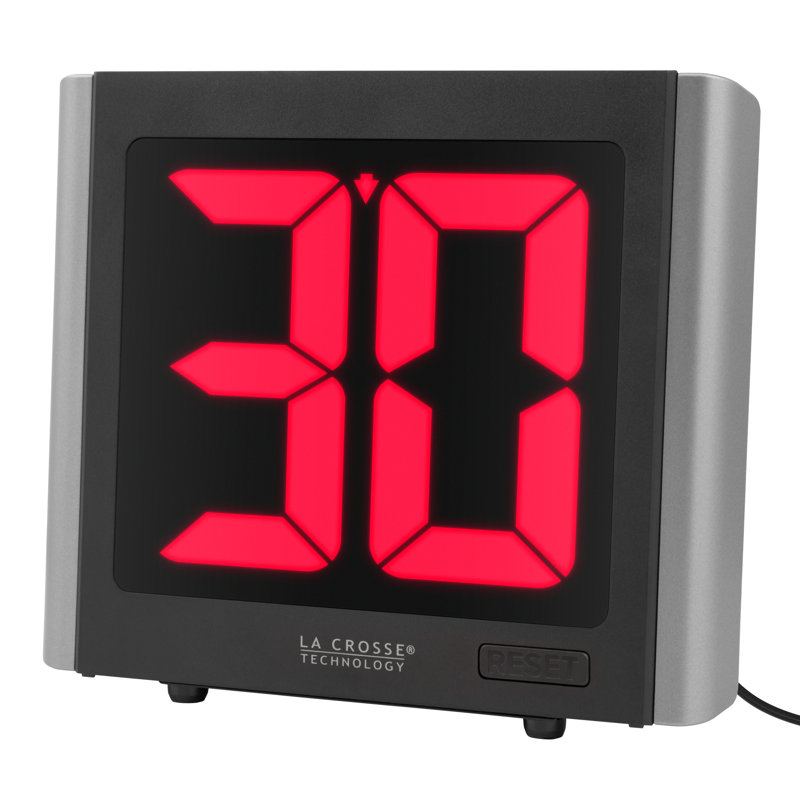 La Crosse Black and Silver LED Countdown/Up Timer with Red Digits