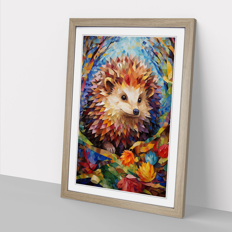 Hedgehog Cubism Art - Framed Print