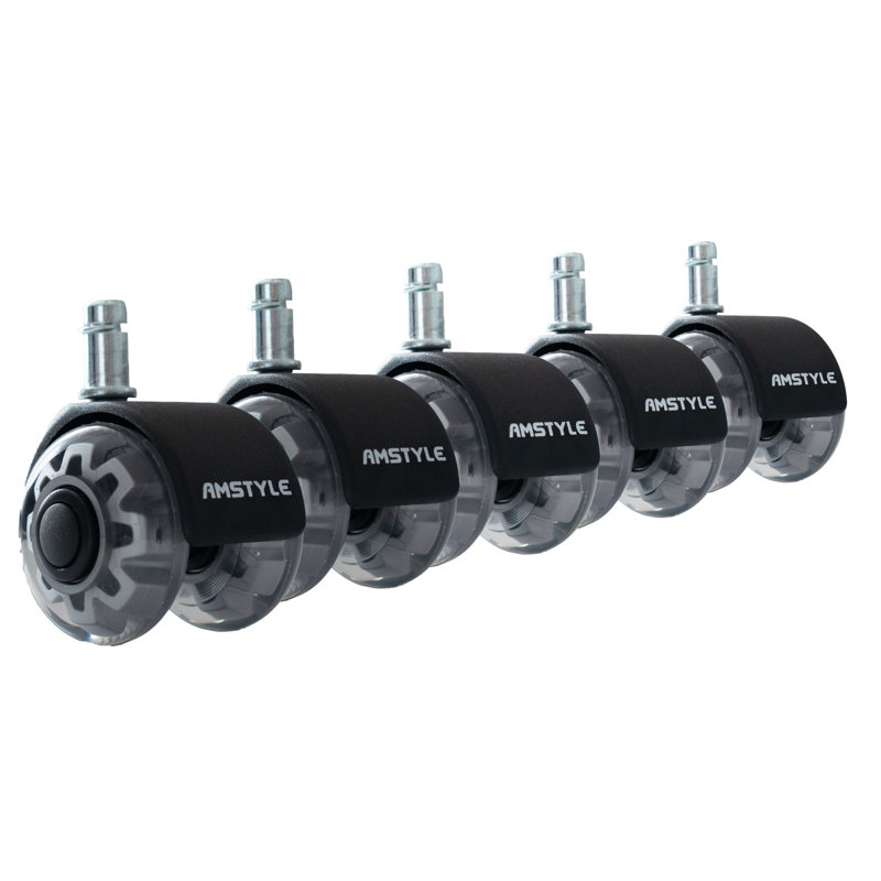Set Of 5 Office Chair Castors, Heavy-duty Castors, Smooth-running Universal Castors, Silver