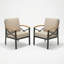 Ensemble de 2 fauteuils de patio extérieurs en métal Havey-Duty, ensemble 2 pièces toutes saisons, fauteuil simple avec coussins beiges épais lavables et structure noire