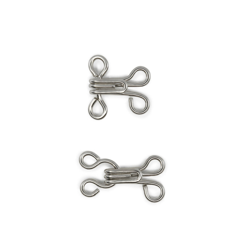 Crochets et yeux Dritz, taille 3, argent, 96 ensembles