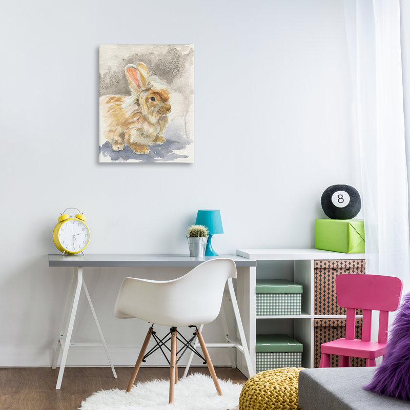 "Angora Bunny", aquarelle sur toile par Jennifer Redstreake, H 30 po x l 24 po