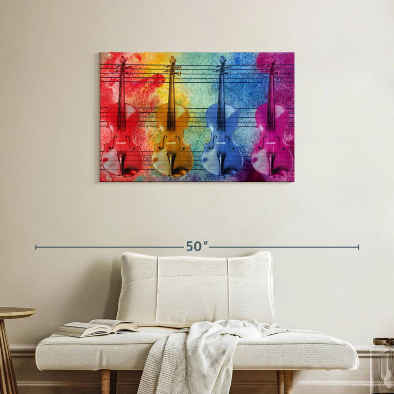 Abarca Colorful Violins, 24" H x 36" W