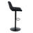 Set Of 2 Adjustable Swivel Bar Stools In Black PU Material With Footrest-125539935