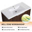 Meuble-lavabo mural simple 35,49 po avec plateau en résine Charlsey-88116768
