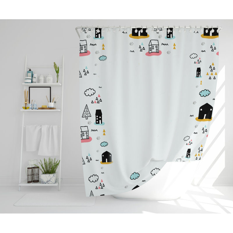 Katharine Polyester Shower Curtain Set, 168cm H x 168cm W