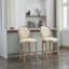 Solid Wood Bar Stools Set Of 2, Classic French Country Design With Comfortable Upholstered Seating For Indoor And Outdoor Use