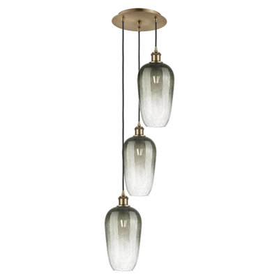Ballston - Brookhaven Flute - 3 Light  Cord Hung  Pendant