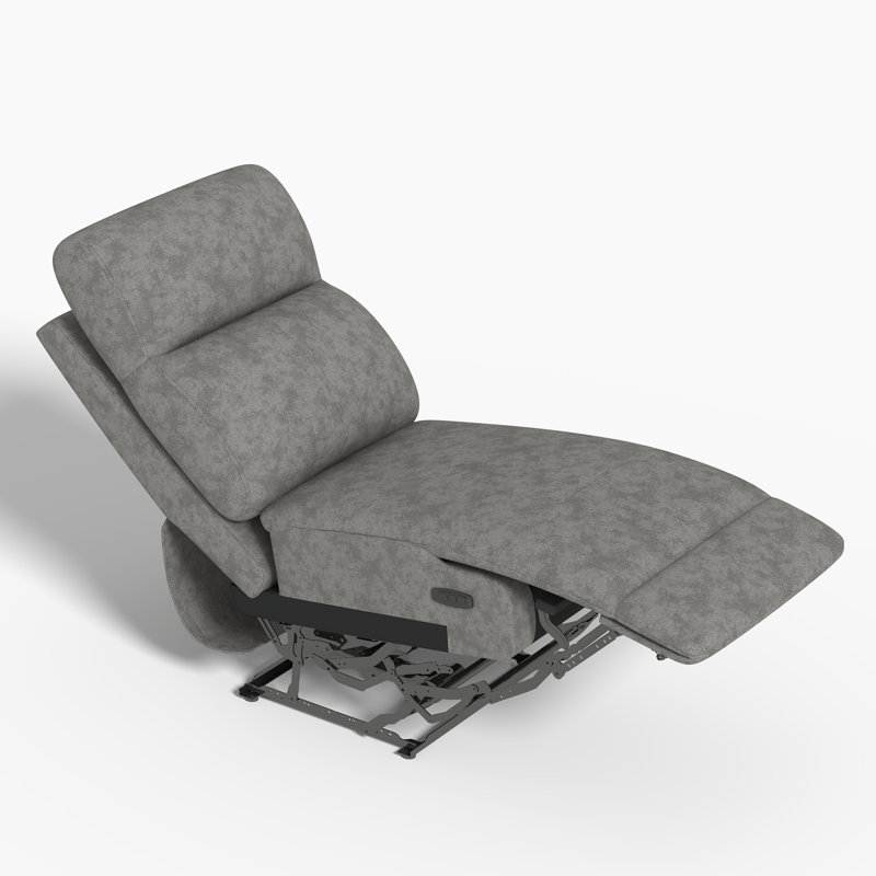 Fauteuil inclinable électrique sans accoudoirs avec appui-tête réglable et support à bois, Gris
