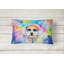 Bichon Frise Hippie Dawg Fabric Decorative Pillow