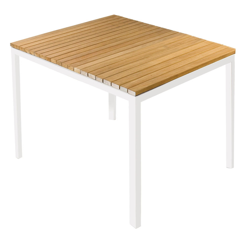Grace Outdoor Square Dining Table, Black Aluminum