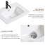 Lavabo vasque de salle de bain, comptoir de meuble-lavabo en céramique sans robinet et drain pratique pour ranger des objets personnels - blanc brillant