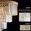 Lustre en cristal de style contemporain de 24 po de diamètre avec 4 niveaux de finition en or et éclairage de plafond