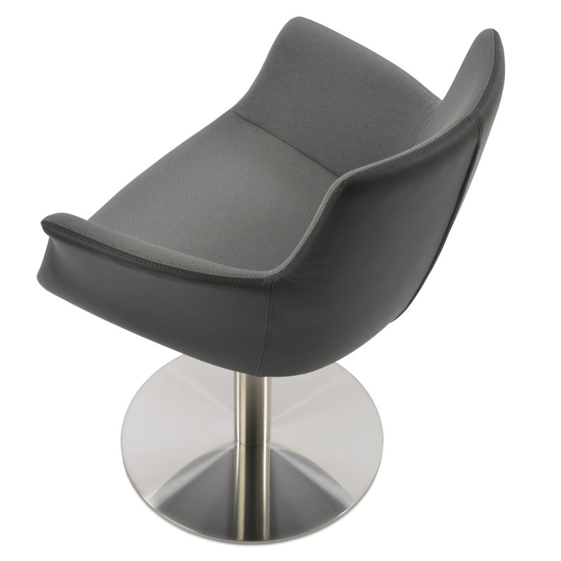 Chaise rembourrée Bottega, Gris, Poli