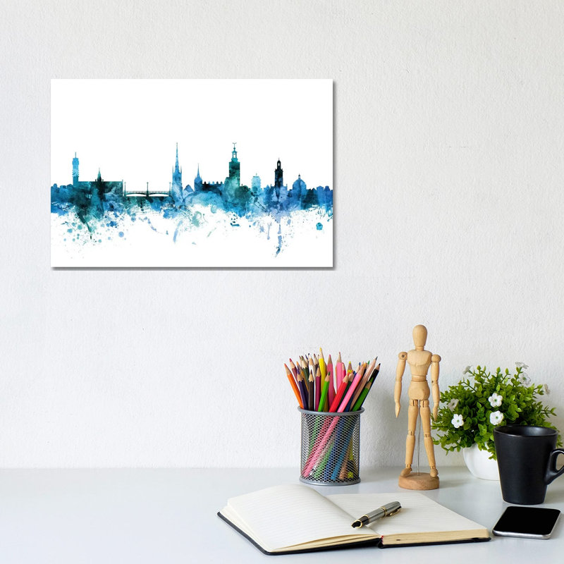 Stockholm, Sweden Skyline by Michael Tompsett - Wrapped Canvas Gallery-Wrapped Canvas Giclée, 20.32 cm H x 30.48 cm W