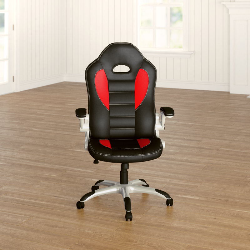 Wayfair Basics™ Reclining and Adjustable Height PC & Racing Game Chair in Black, Red and Black