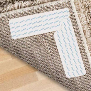 Denetra Dual Surface 0.24'' Thick Non Slip Rug Tape / Adhesive (Set of 8)