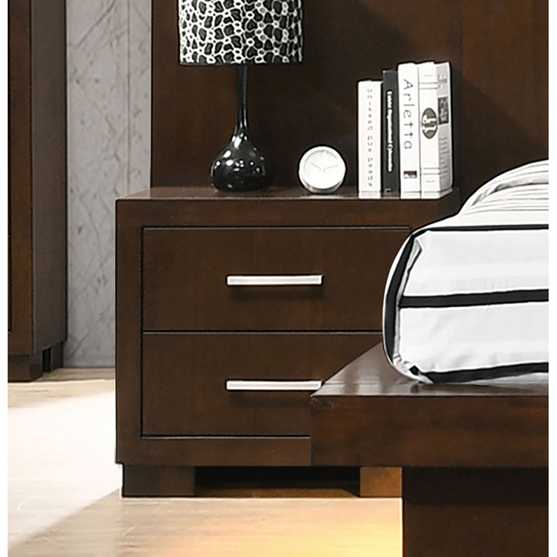 Table de chevet 2 tiroirs Jessica, Brun