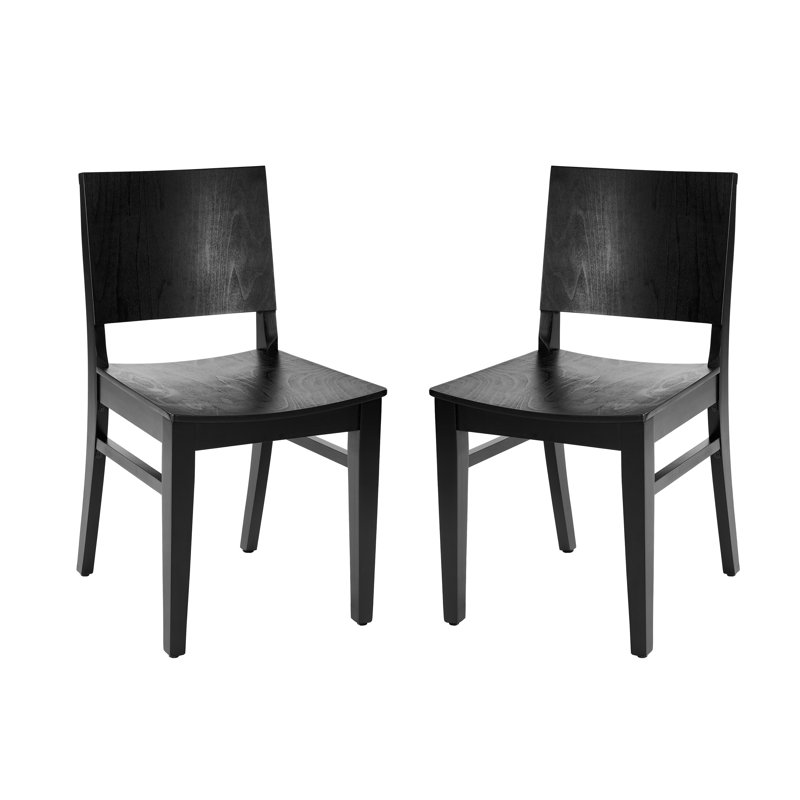 Chaise de salle à manger en bois massif Fashank, Noir