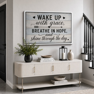 «Wake Up With Grace Hope», œuvre d'art de citation sur toile encadrée