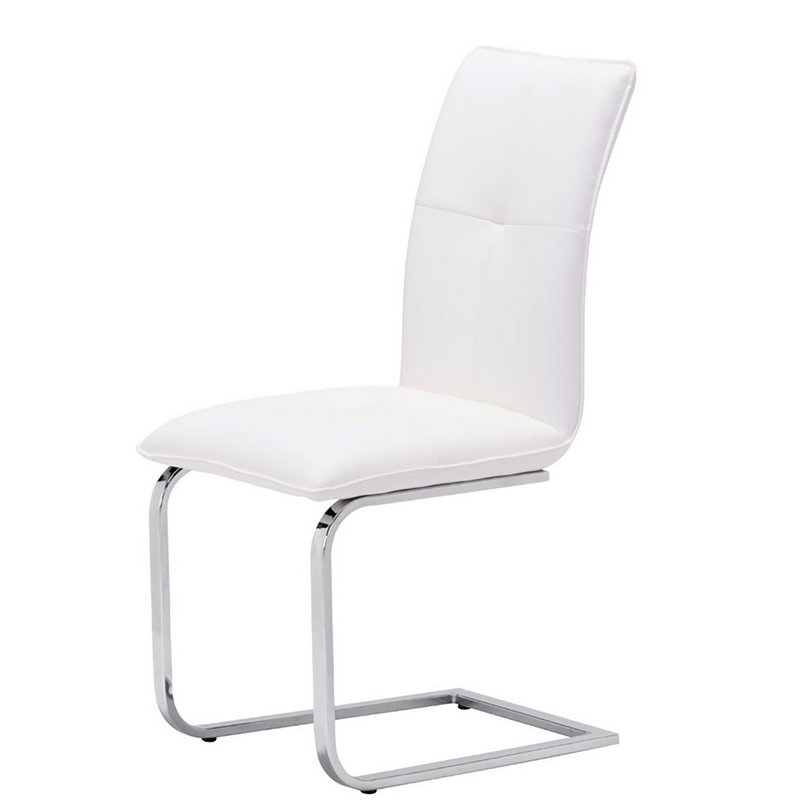 Chaise de salle à manger rembourrée Jackqueline, Blanc