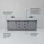 Meuble-lavabo double l 84 po x P 22 po Marsyas-580390157