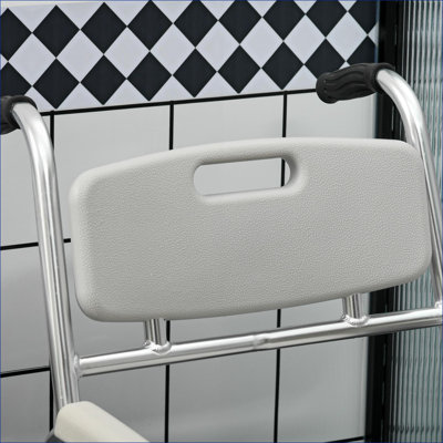 Chaise de commode 3 en 1 HOMcom pour adultes, chaise de douche à roulettes imperméable, capacité de charge de 330 lb, gris ardoise rembourré
