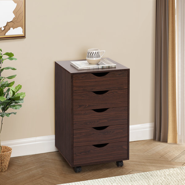 ABOUT SPACE Pre-Assembled Wooden Side Table for Bedroom with 3 Drawer  Storage and One Lockable Drawer-Corner/End Table with Storage on Wheels for  Space Saving - Furniture for Living Room (Brown) : 