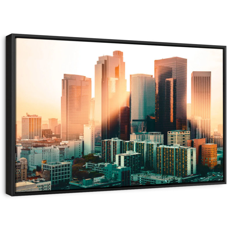 Los Angeles, art mural rétro au coucher du soleil, H 13 po x l 19 po