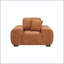 Chaise d'appoint rembourrée avec courbes sculpturales et capitonnage à canaux - orange-130221692