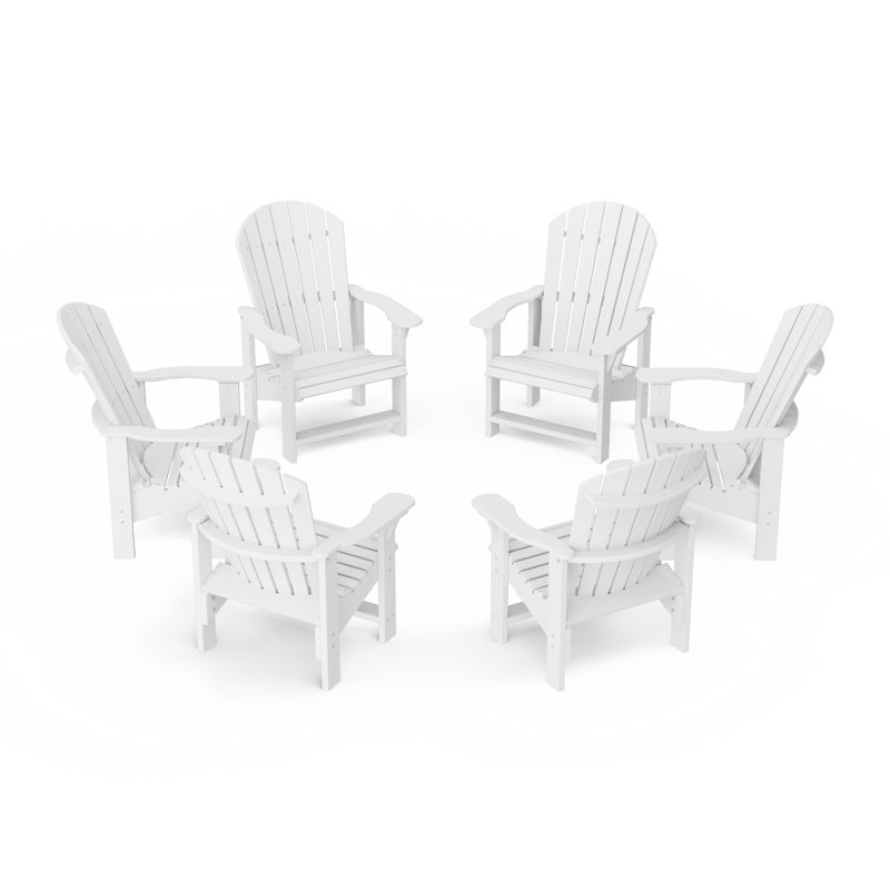 Heritage Upright Adirondack Chairs Set Of 6, White