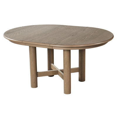 Table de salle à manger à rallonge ovale Arbon de 47 po à 63 po avec pieds en bois massif Arbor, 4 à 6 personnes pour la salle à manger et la cuisine