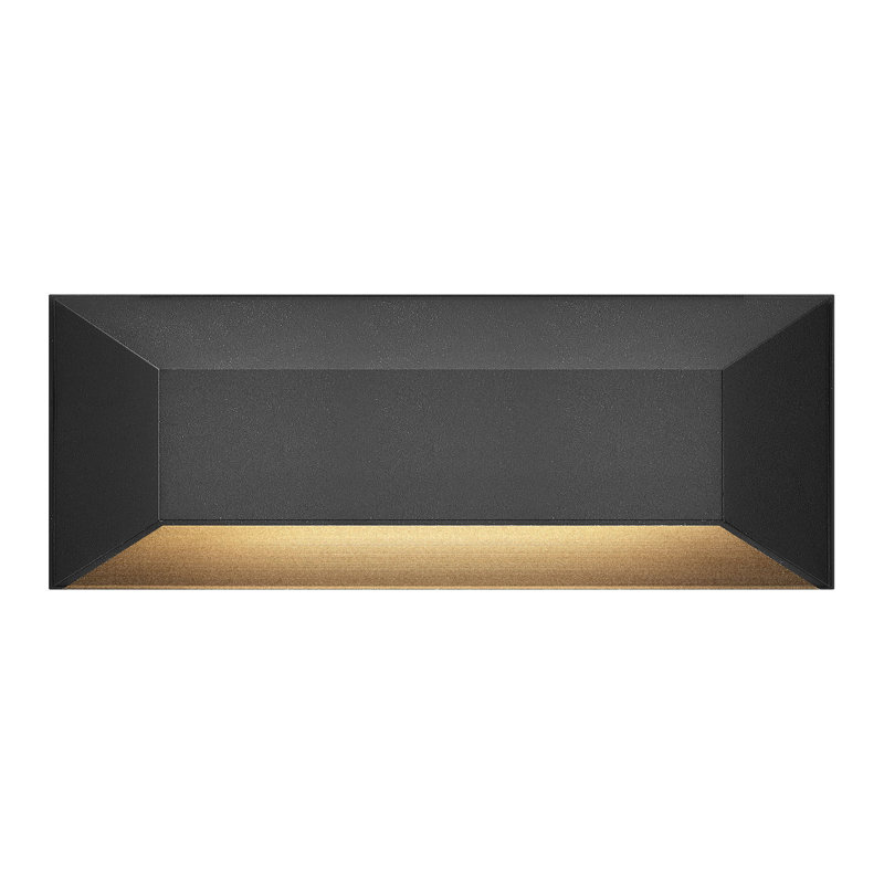 Grande applique murale d'extérieur horizontale intégrée à DEL Nuvi 12 V avec finition bord de mer, Noir