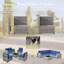 Ensemble de conversation pour 7 personnes avec chaise berçante pivotante, ensemble de conversation modulaire en rotin et osier avec coussins, ensemble de conversation toutes saisons avec table pour jardin-637021147