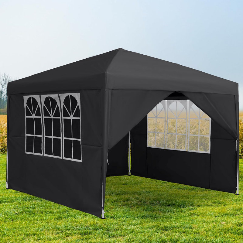 Gazebo Folding Party Tent 2-Way Setup with 4 Removable Side Panels, Windows & Carry Bag Event Shelter Garden Tent for Beach Party Festival Camping Event and Market