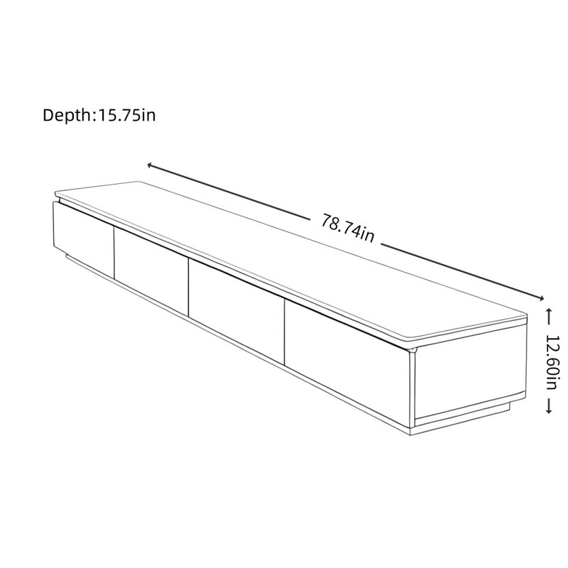 Meuble télé simple et créatif, Blanc / Brun