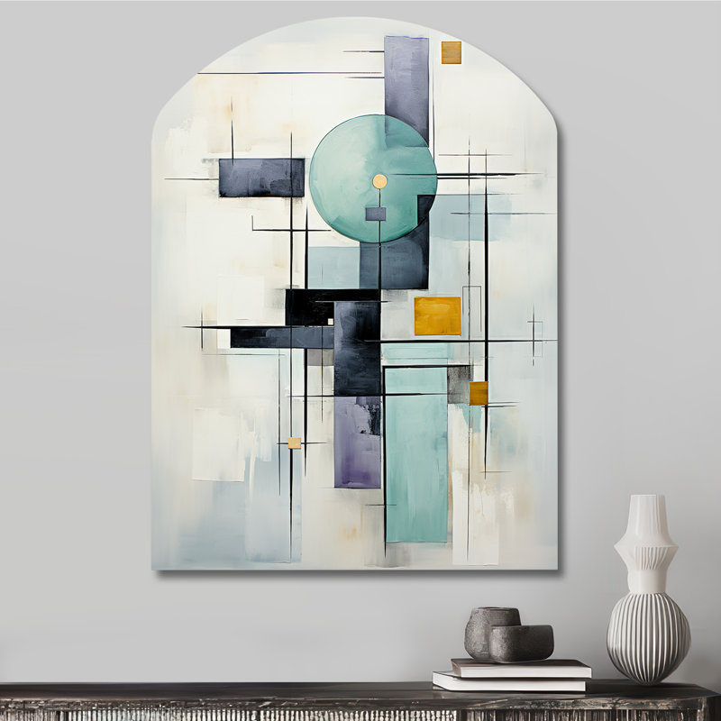 Clero - Décoration murale abstraite asymétrique en métal, reproduction de sculpture murale en arche, H 34 po x l 25 po