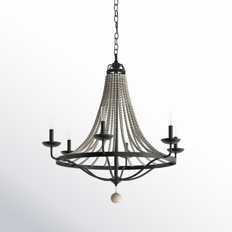 Tyzer 6-Light Dimmable Metal Empire Chandelier 