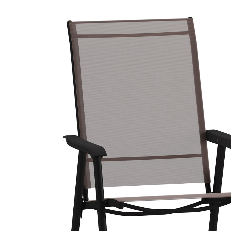 Chaise de patio pliante d'extérieur Hedgesville, Brun