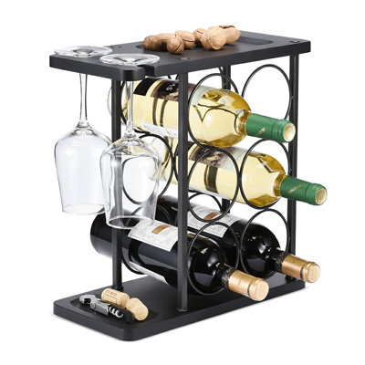 Wine Rack Countertop,Wine Holder Stand (Black)
