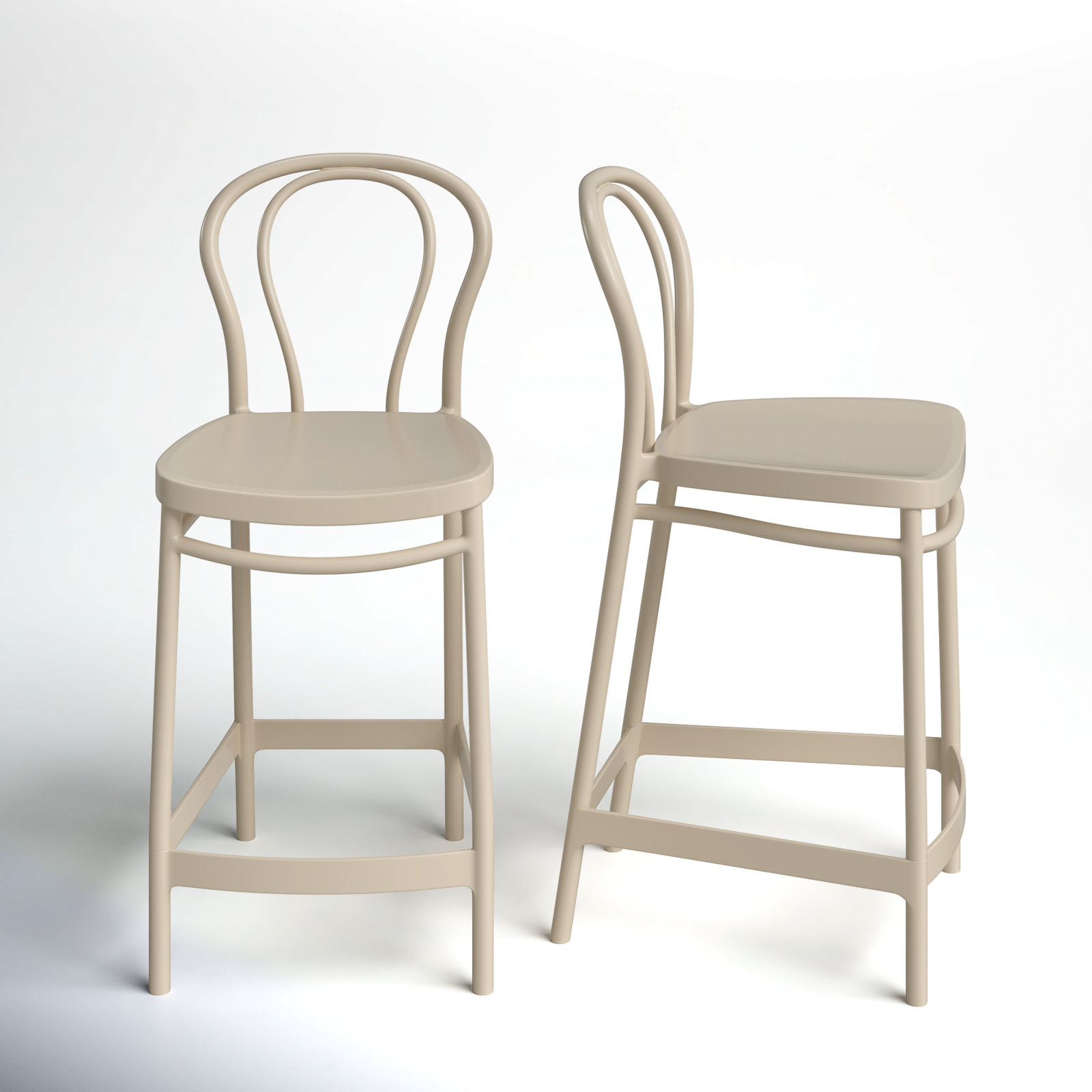 Farrah Patio Bar Stool, Taupe, Counter Stool (25.6" Seat Height)