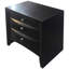Table de chevet à finition noire avec une construction et une beauté fonctionnelle élégantes dans deux tiroirs spacieux pour le rangement de la chambre à coucher