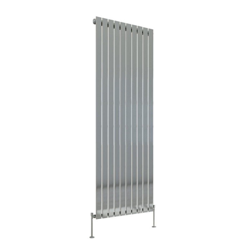 Briscoe Vertical Single Flat Panel Radiator, 180cm H x 68cm W x 5.2cm D, Chrome