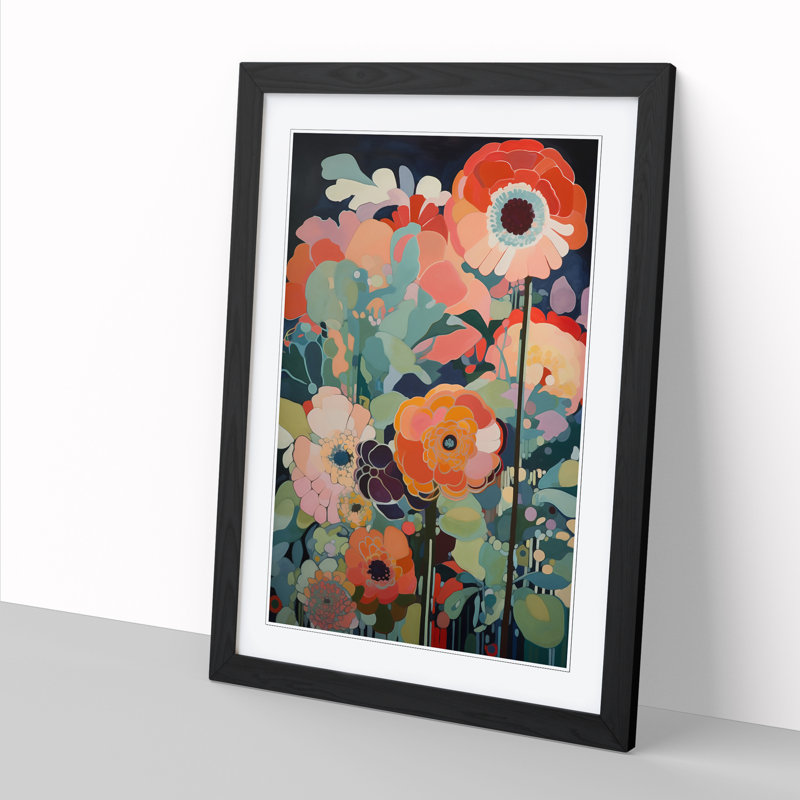 Mixed Flowers Vol.1 - Picture Frame Print, Black, 34cm H x 25cm W x 2cm D